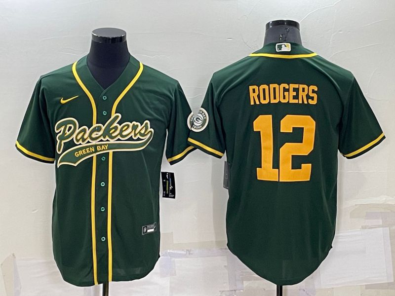 Men Green Bay Packers 12 Rodgers Green Nike Co branded NFL Jersey
